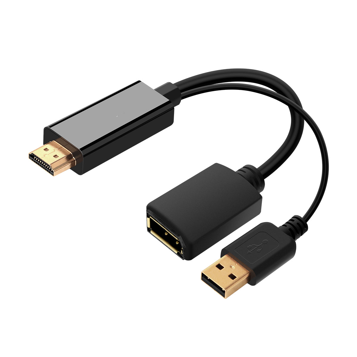 Uniqkart QG-HD01 HDMI Male to DP Female Adapter HDMI to DisplayPort Converter with USB Port Support PD Charging Compliant with VESA Dual Mode