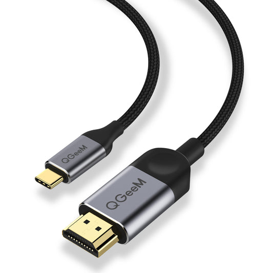 Uniqkart QG-UA10 3m Thunderbolt 3 Type-C to HDMI 4K HD Video Adapter Cable Braided Cord