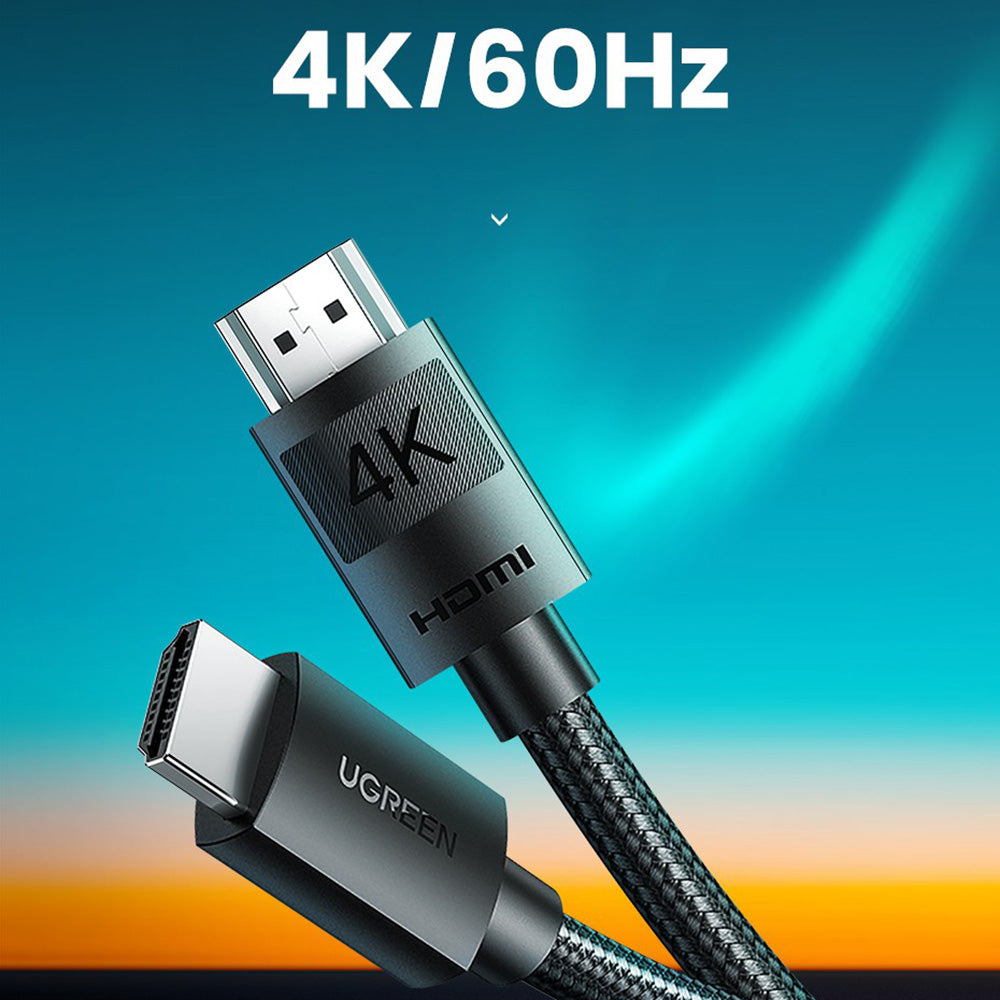 Uniqkart 40101 2m HDMI 2.0 Cable 4K/60Hz HDMI Male to HDMI Male Nylon Braided Adapter Cord for RTX 3080 PS4 Xbox HDMI Cable with Gold Plated Conector