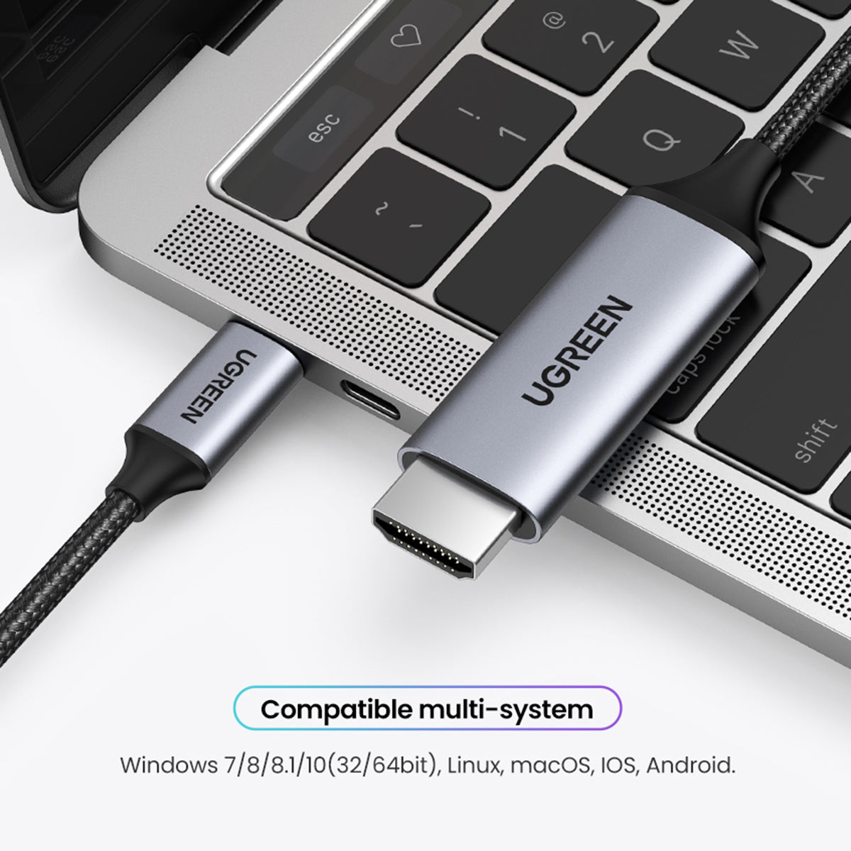 UGREEN 1.5m 4K/60Hz USB C to HDMI Cable for MacBook iPad Pro Thunderbolt 3 HDMI Adapter Cord