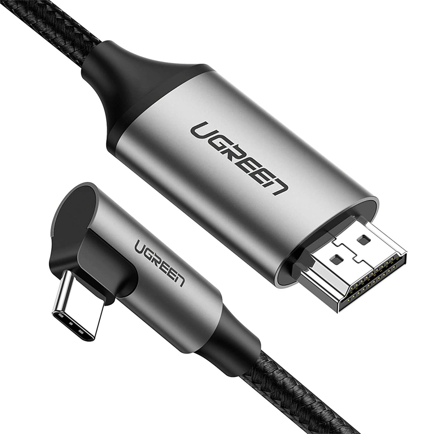 Uniqkart 1.5m For MacBook iPad Pro 90 Degree Right Angle 4K/60Hz USB C to HDMI Converter Thunderbolt 3 HDMI Adapter Cable