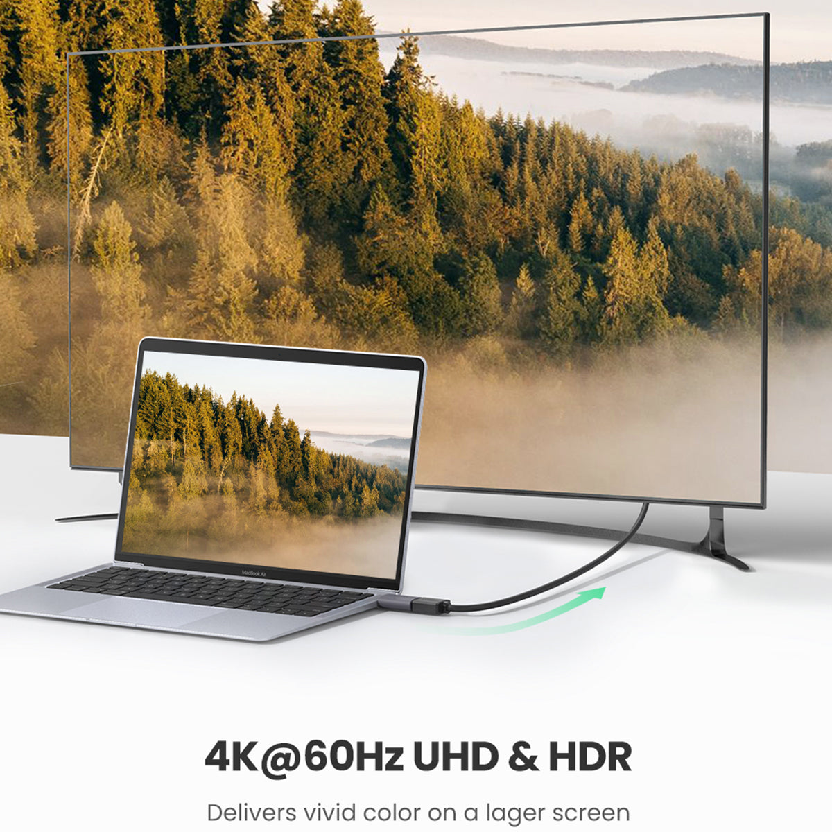 Uniqkart 70450 USB-C Male to HDMI Female Adapter [Thunderbolt 3 Compatible] 4K 60Hz Type-C to HDMI Adapter