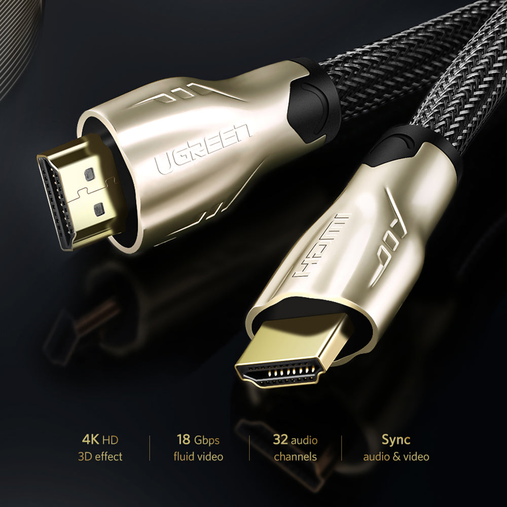 Uniqkart 8m 28AWG Nylon Braided Round HDMI Cable 4K/30Hz for Apple TV Xbox One PS5, Support Mirror/Extended Mode