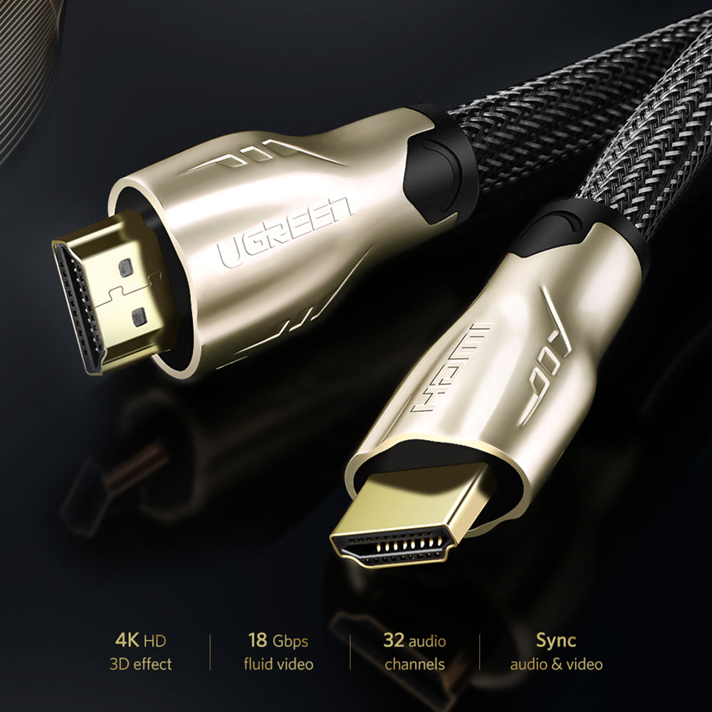 Uniqkart 1m HDMI to HDMI Cable 4K/60Hz Nylon Braided Cord for Apple TV Xbox One PS5
