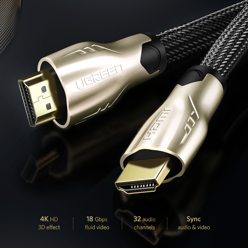 UGREEN 3m Gold Plated Connectors 4K/60Hz HDMI Round Cable for Apple TV Xbox One PS5
