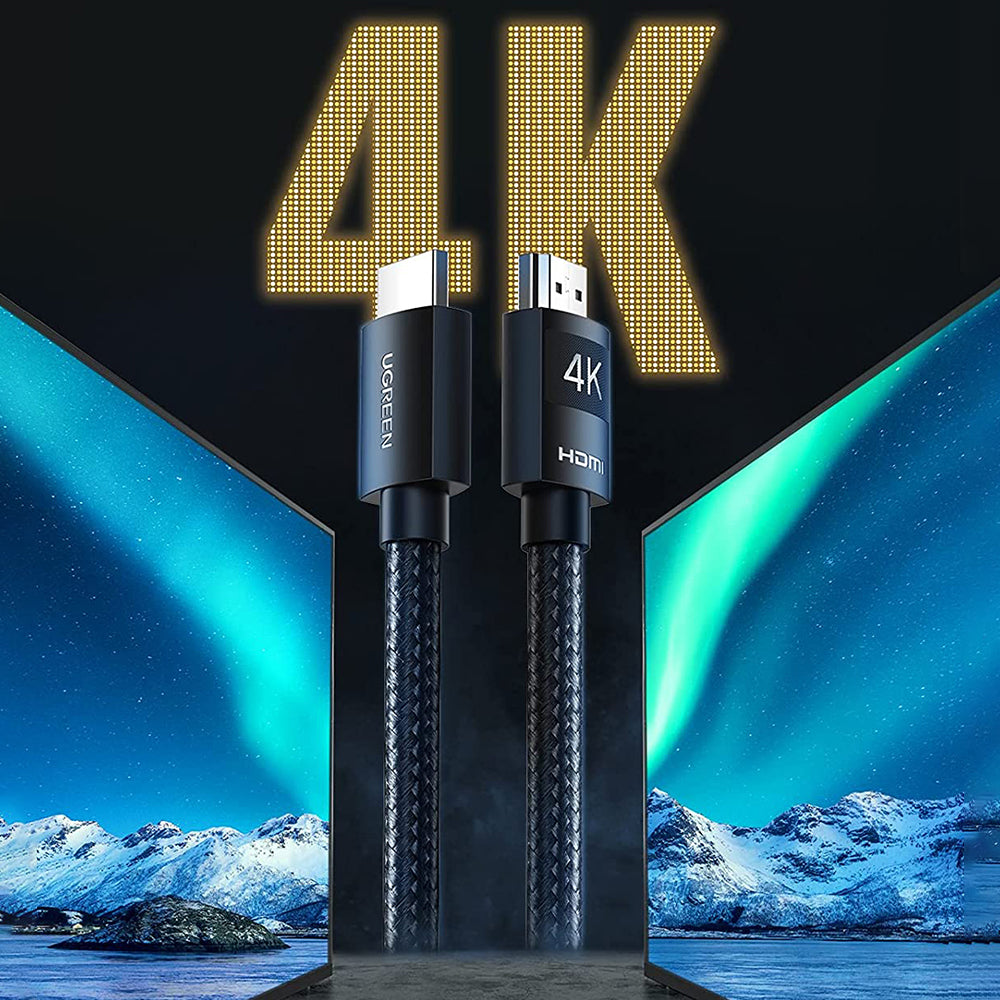 Uniqkart 40104 10m 4K 30Hz HDMI Male to Male Nylon Braided Cable HDTV Video Transmission Cord for TV Projector Monitor