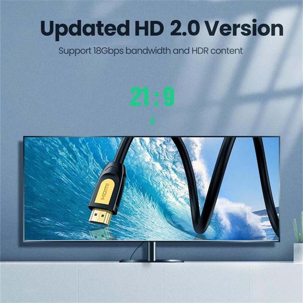 UGREEN 10167 5m 4K/30Hz HDMI 1.4 Cable Gold-plated HDMI Male to HDMI Male Cable Support 10.2Gbps Transmission Compatible with UHD/TV Monitor/Computer/Xbox 360/PS5/PS4