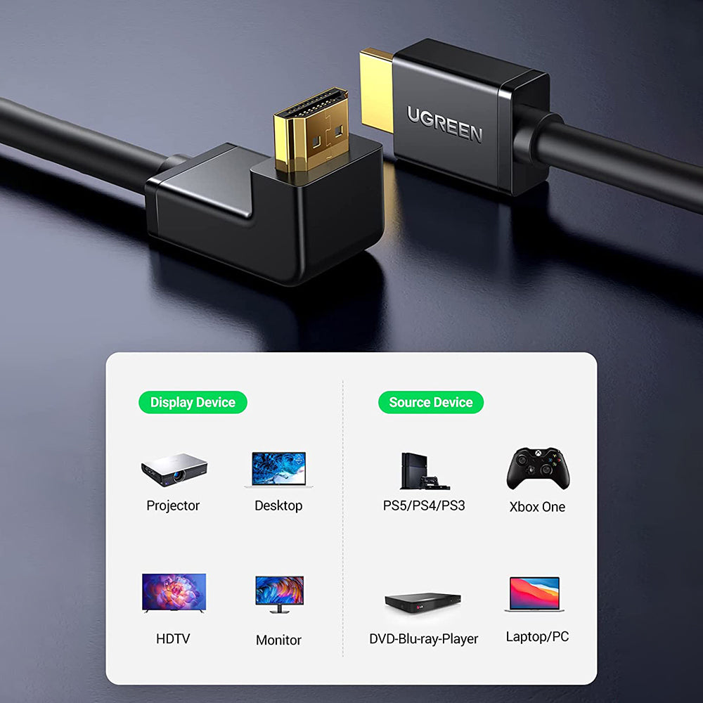 UGREEN 1.5m 270 Degree Angle Adapter 4K 60Hz HDMI Cable for PS3/4/5/Xbox One/360 HDTV