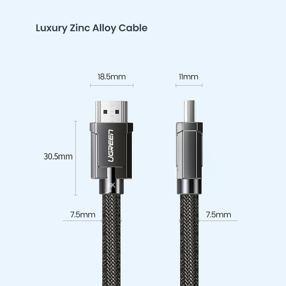 Uniqkart 3m HDMI 2.1 Male to Male Cable HDR Video 8K 4K 120Hz 48Gbps High Speed Transmission Braided Cord for PS5/Xbox One/Nintendo Switch/Roku TV