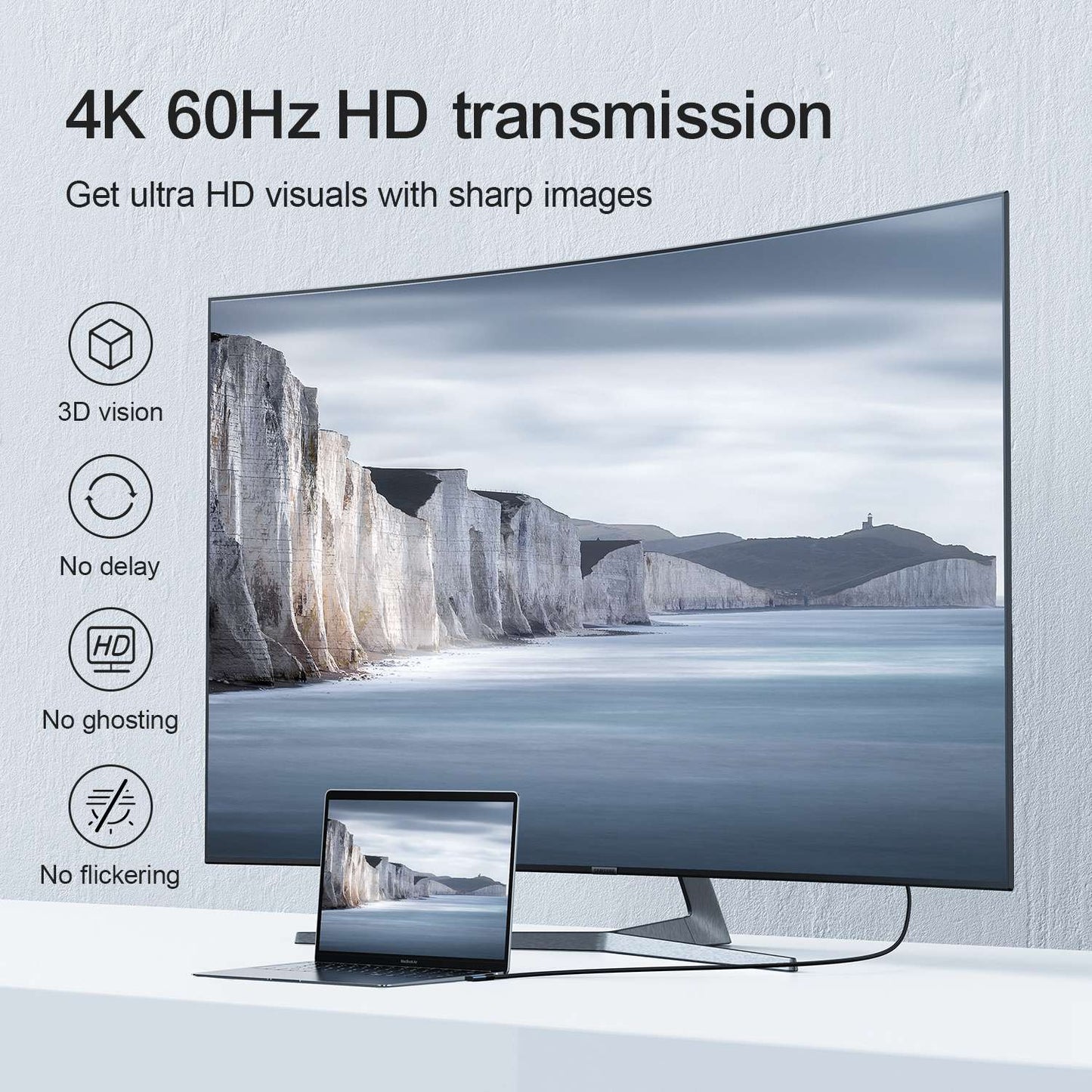 SY-20C1 2m Type C to HDMI Converter 90 Degree Elbow 4K 60Hz Cable