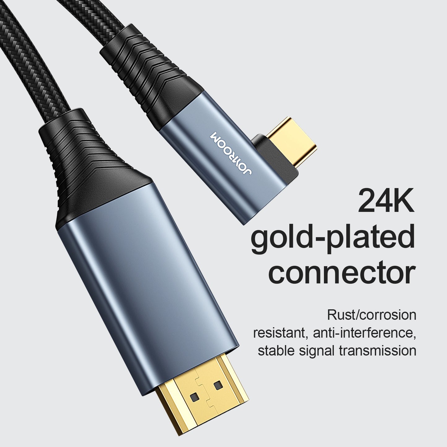SY-20C1 2m Type C to HDMI Converter 90 Degree Elbow 4K 60Hz Cable