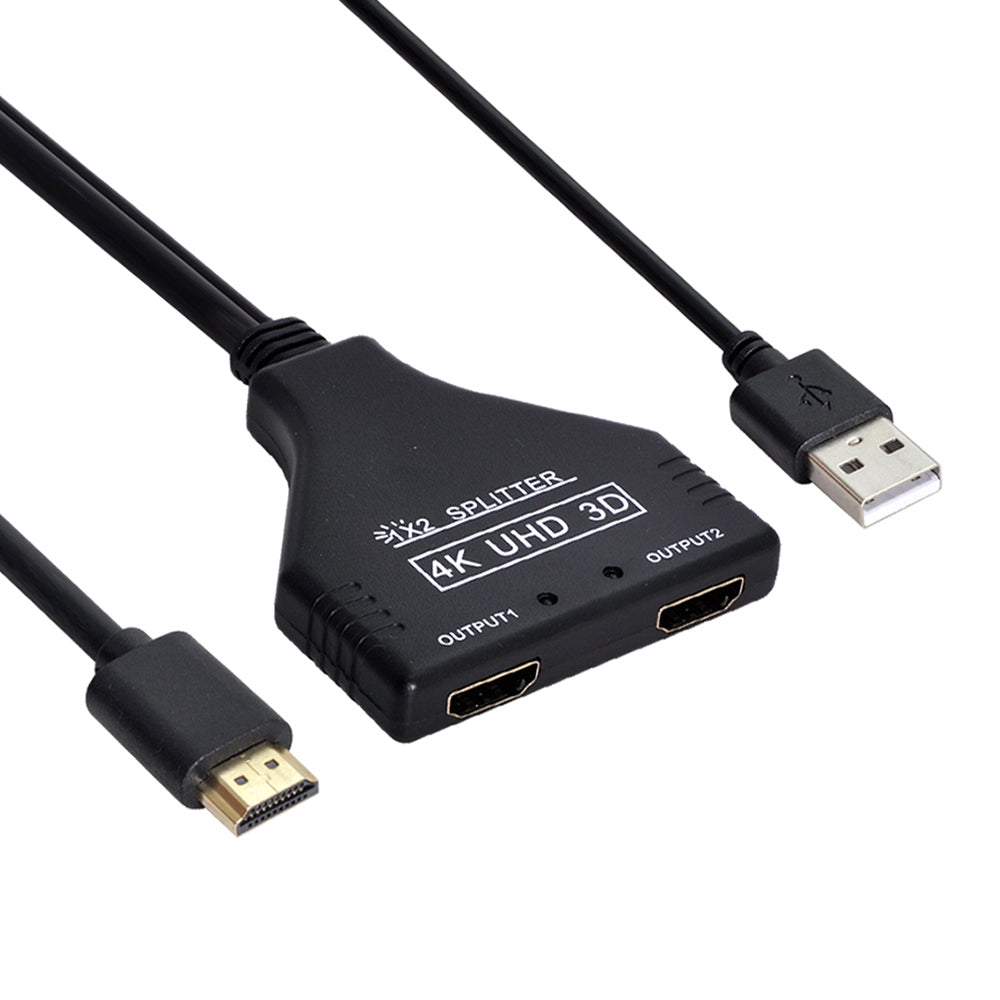 HD-067 HDMI 1.3 to Dual HDMI Female Splitter Switch Extension Adapter Cable with USB Power Cable for HDTV Laptop