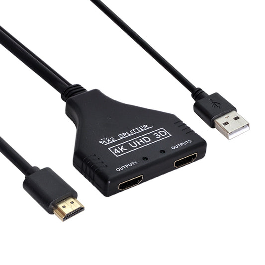 HD-067 HDMI 1.3 to Dual HDMI Female Splitter Switch Extension Adapter Cable with USB Power Cable for HDTV Laptop