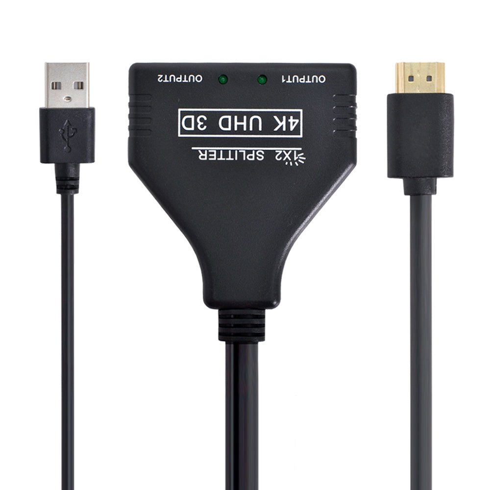HD-067 HDMI 1.3 to Dual HDMI Female Splitter Switch Extension Adapter Cable with USB Power Cable for HDTV Laptop