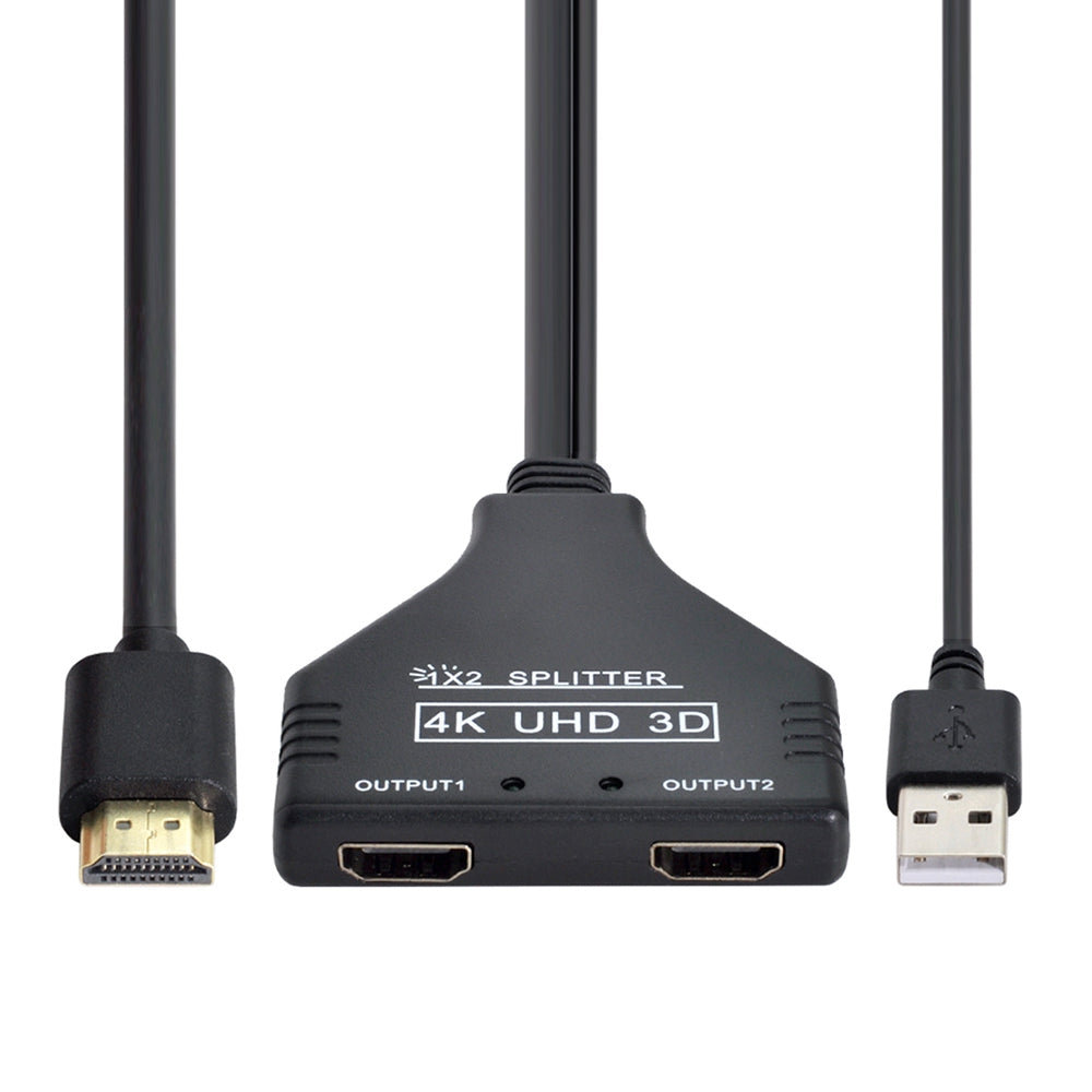 HD-067 HDMI 1.3 to Dual HDMI Female Splitter Switch Extension Adapter Cable with USB Power Cable for HDTV Laptop