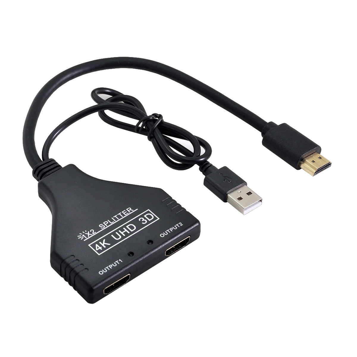 HD-067 HDMI 1.3 to Dual HDMI Female Splitter Switch Extension Adapter Cable with USB Power Cable for HDTV Laptop