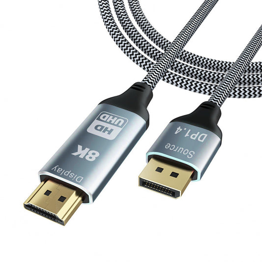 DP-008-1.8M DisplayPort 1.4 to HDMI 2.0 8K 60HZ DP to HDMI Male Cable Connector Line 1.8m