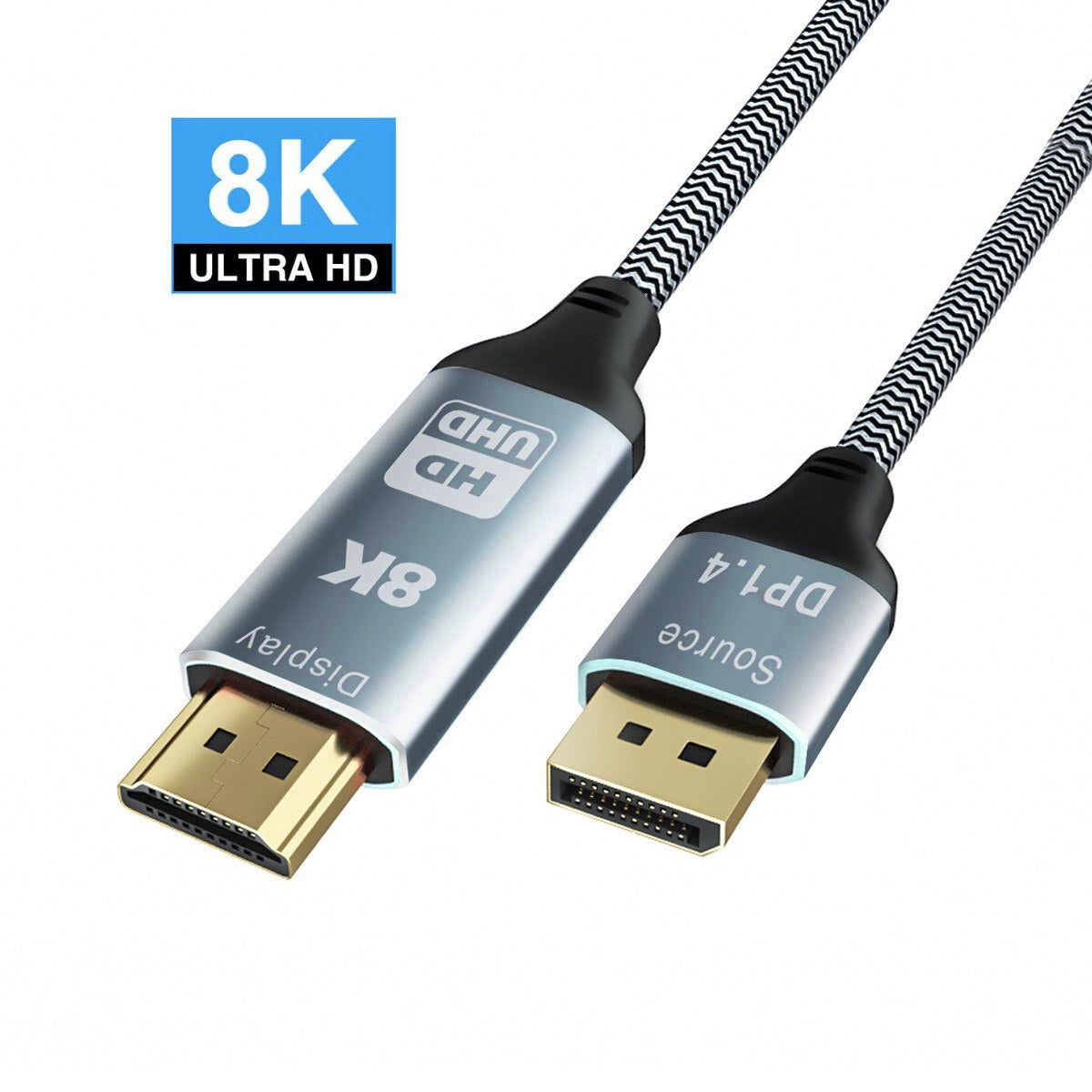 DP-008-1.8M DisplayPort 1.4 to HDMI 2.0 8K 60HZ DP to HDMI Male Cable Connector Line 1.8m