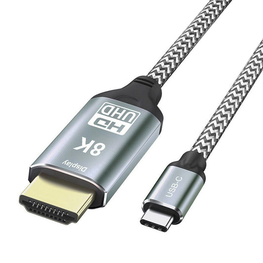 UC-139 1.8m/6ft USB-C to HD Adapter Cable Type-C to HDMI 2.0 Display 8K/30Hz UHD HDMI Male Monitor Cable Connector with Mirror/Extend Modes for Video Streaming, Gaming