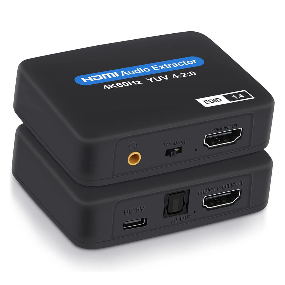 OZV8C HDMI Audio Extractor 4K 1080P HDMI Audio Converter Adapter to HDMI 1.4+5.1 SPDIF+3.5mm Audio Port+Power Interface