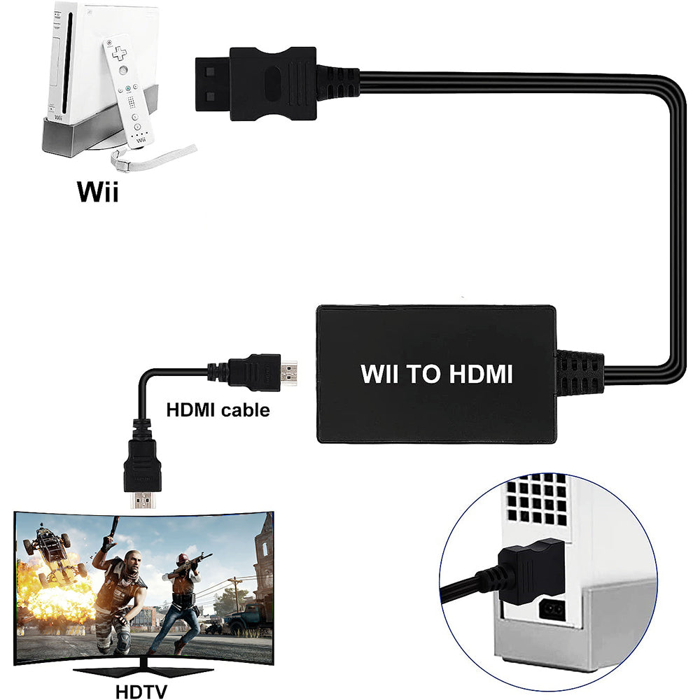 Wii to HDMI Converter Adapter 1080P 720P Wii HDMI Adapter Output Video Audio Converter Support All Wii Display