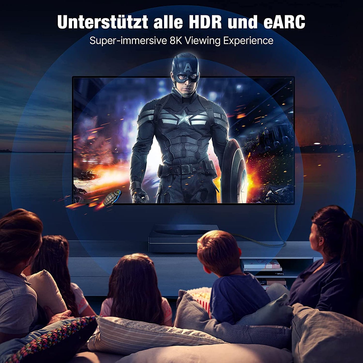 5m For PS5 XBox TV Computer Projector 30AWG 8K / 60Hz HDMI 2.1 Cable 48Gbps High Speed Male to Male HD Cord