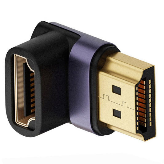 HD-011-A8K04 Gold-Plated HDMI Male to HDMI 2.1 Female Converter Vertical 90-Degree Down Angled UHD Extension Adapter Support 8K 60Hz HDTV