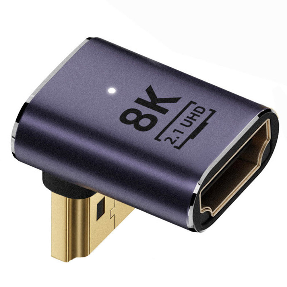 HD-011-A8K07 L-Shape Down Angled HDMI Convertor 8K 60Hz Video Output HDMI Male to HDMI 2.1 Female Adapter for TV Projector Laptop