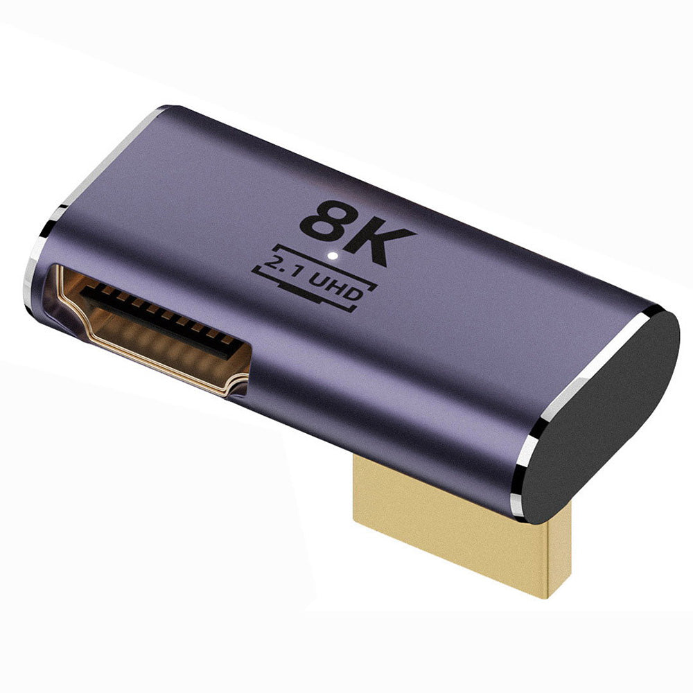 HD-011-A8K08 90-Degree Right Up Angled HDMI Extension Adapter Support 8K 60Hz HD Video HDMI Male to HDMI 2.1 Female Converter