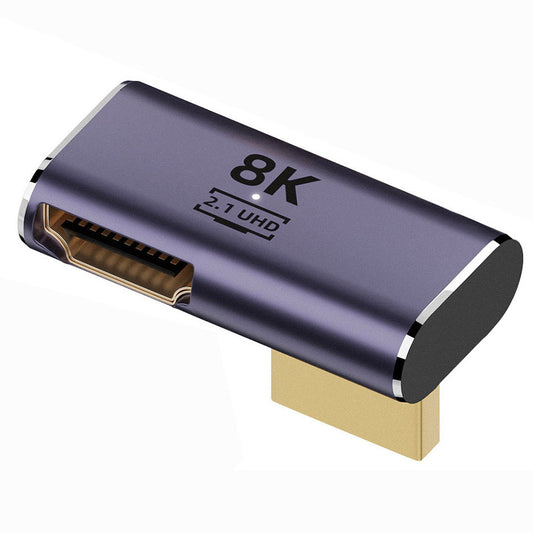 HD-011-A8K08 90-Degree Right Up Angled HDMI Extension Adapter Support 8K 60Hz HD Video HDMI Male to HDMI 2.1 Female Converter