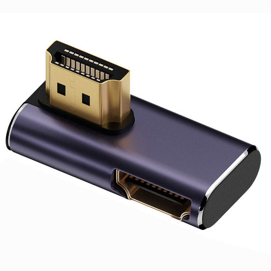 HD-011-A8K09 HDMI Male to HDMI 2.1 Female Converter Vertical 90-Degree Left Down Angled UHD Extension Adapter Support 8K 60Hz HDTV