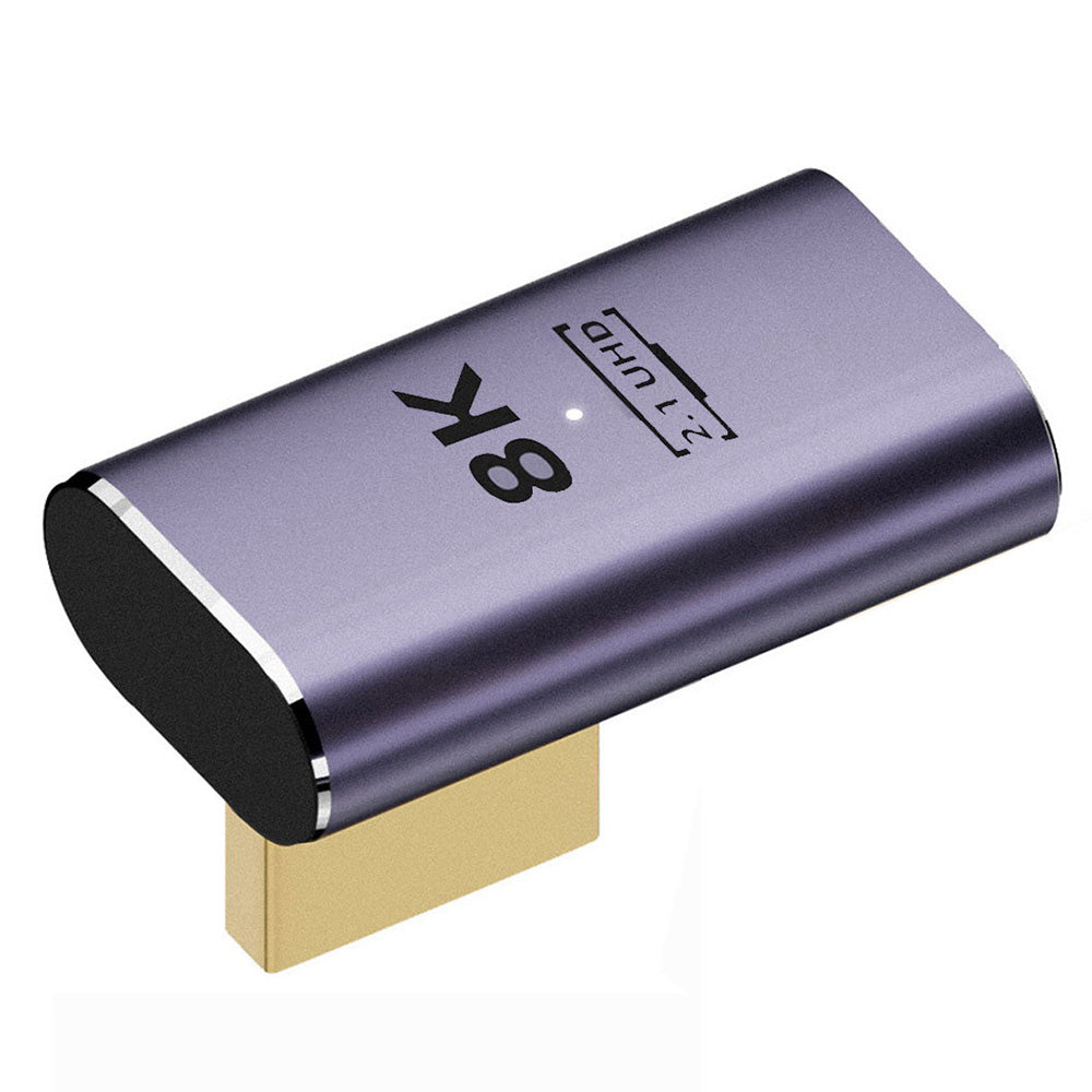 HD-011-A8K10 90-Degree Left Angled 8K UHD Video Converter HDMI Male to HDMI 2.1 Female Adapter Coupler Computer HD Video Extender