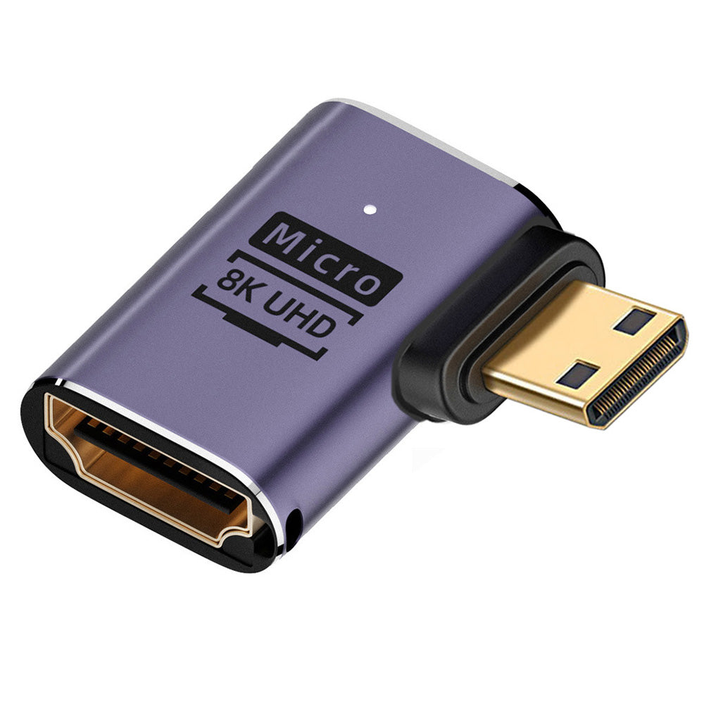HD-038-C8K02 Micro HDMI Male to HDMI 2.1 Female UHD Extension Gold-Plated Converter Adapter Support 8K 60Hz HDTV