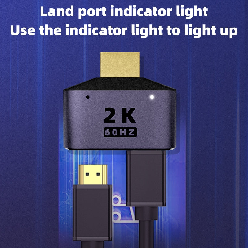 2-In-1 UHD 2K HDMI Splitter Converter 1 In 2 Out 60Hz Video Output Display Mirror HDMI Adapter with Indicator Light for Dual Monitors