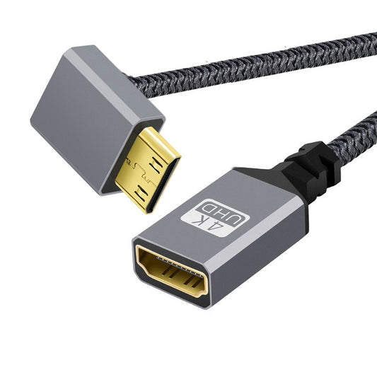 HD-004-UP 4K Ultra HD Mini HDMI 1.4 Male 90 Degree Angled to HDMI Female Extension Cable