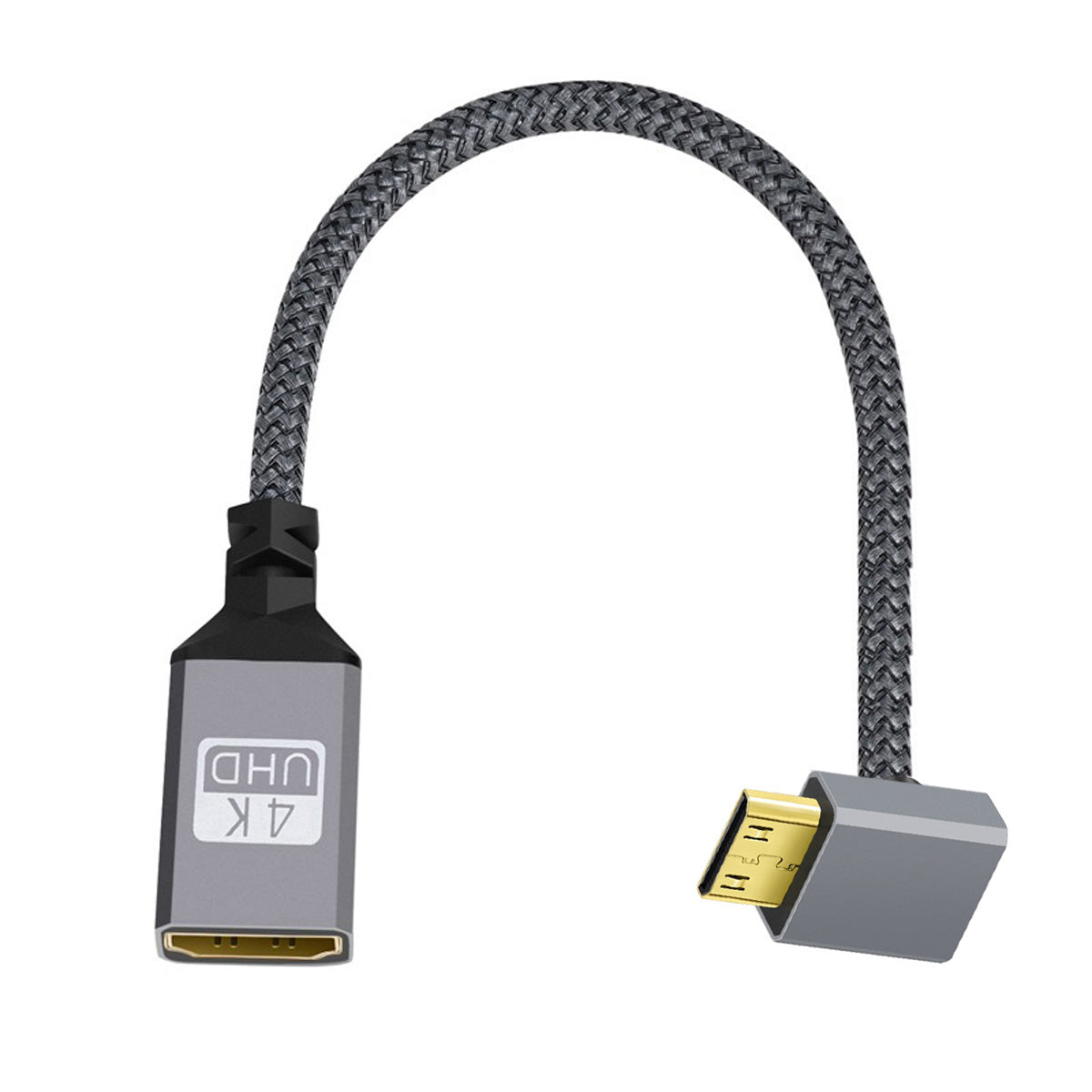 HD-004-UP 4K Ultra HD Mini HDMI 1.4 Male 90 Degree Angled to HDMI Female Extension Cable