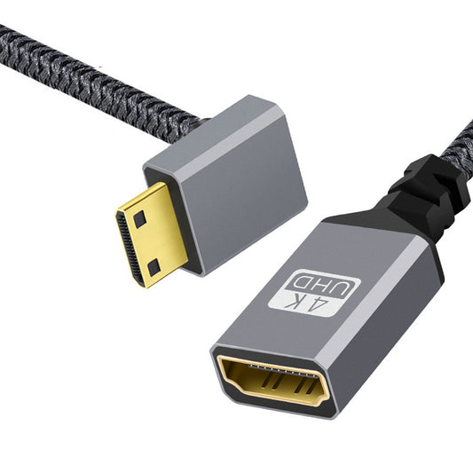 HD-004-DN 4K Mini HDMI 1.4 Male 90 Degree Angled to HDMI Female Ultra HD Video Extension Cable