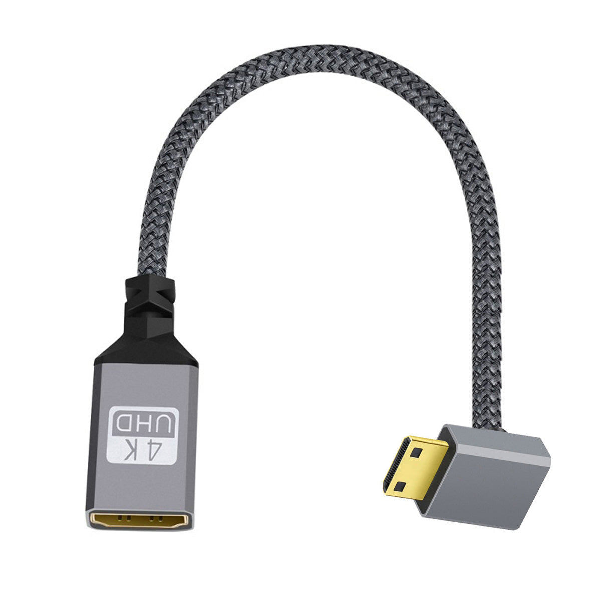 HD-004-DN 4K Mini HDMI 1.4 Male 90 Degree Angled to HDMI Female Ultra HD Video Extension Cable