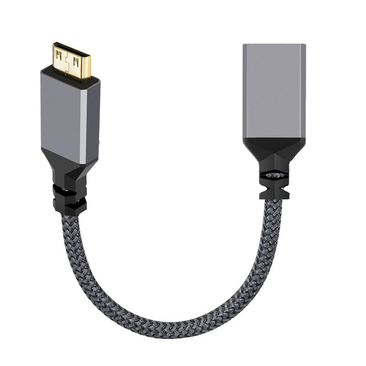 HD-004-BK 4K Mini HDMI Male to HDMI Female Extension Cable Metal Connector Ultra HD Video Cord