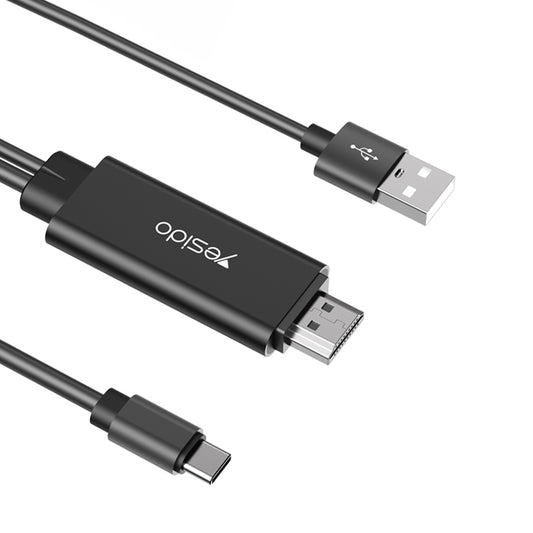 YESIDO HM03 1.8m 4K / 30Hz Type-C to HDMI HD Video Adapter Cable with USB Power Cord