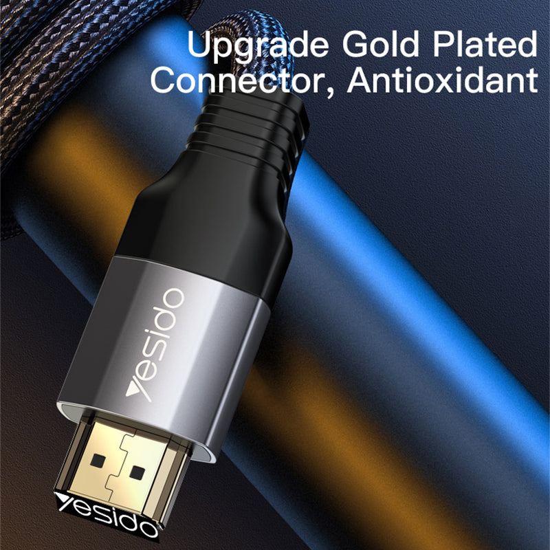 Uniqkart HM08 2m HDMI Male to HDMI Male Extension Cable 4K HDMI Ultra HD Video Nylon Braided Cord