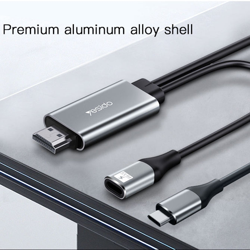 Uniqkart HM01 USB-C to HDMI Adapter Cable PD 3.0 85W Max Charging Cable HD Sync Converter