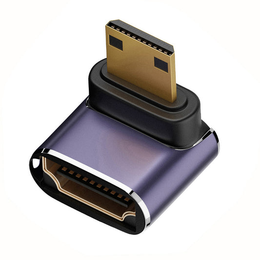 HD-038-C8K05 Mini HDMI Male to HDMI 2.1 Female UHD Extension Converter Angled Adapter Support 8K 60hz HDTV
