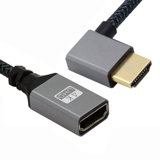 HD-061-LE 15cm Angled 90 Degree HDMI Type-A Male to Female Extension Cable Support HDTV 4K 60hz 3D