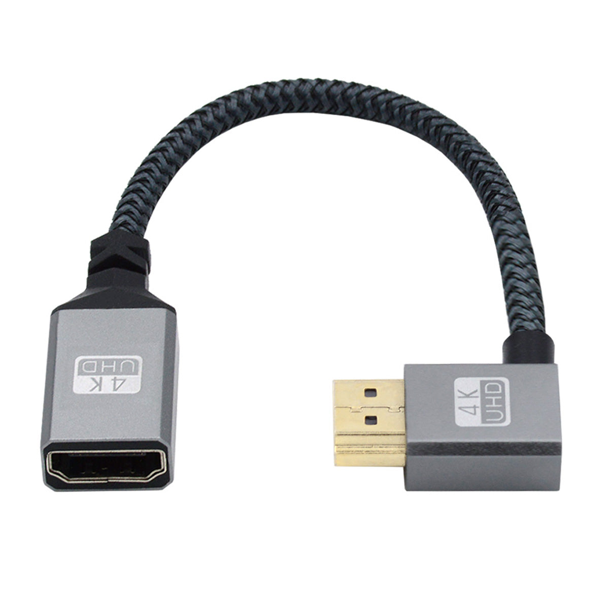 HD-061-LE 15cm Angled 90 Degree HDMI Type-A Male to Female Extension Cable Support HDTV 4K 60hz 3D