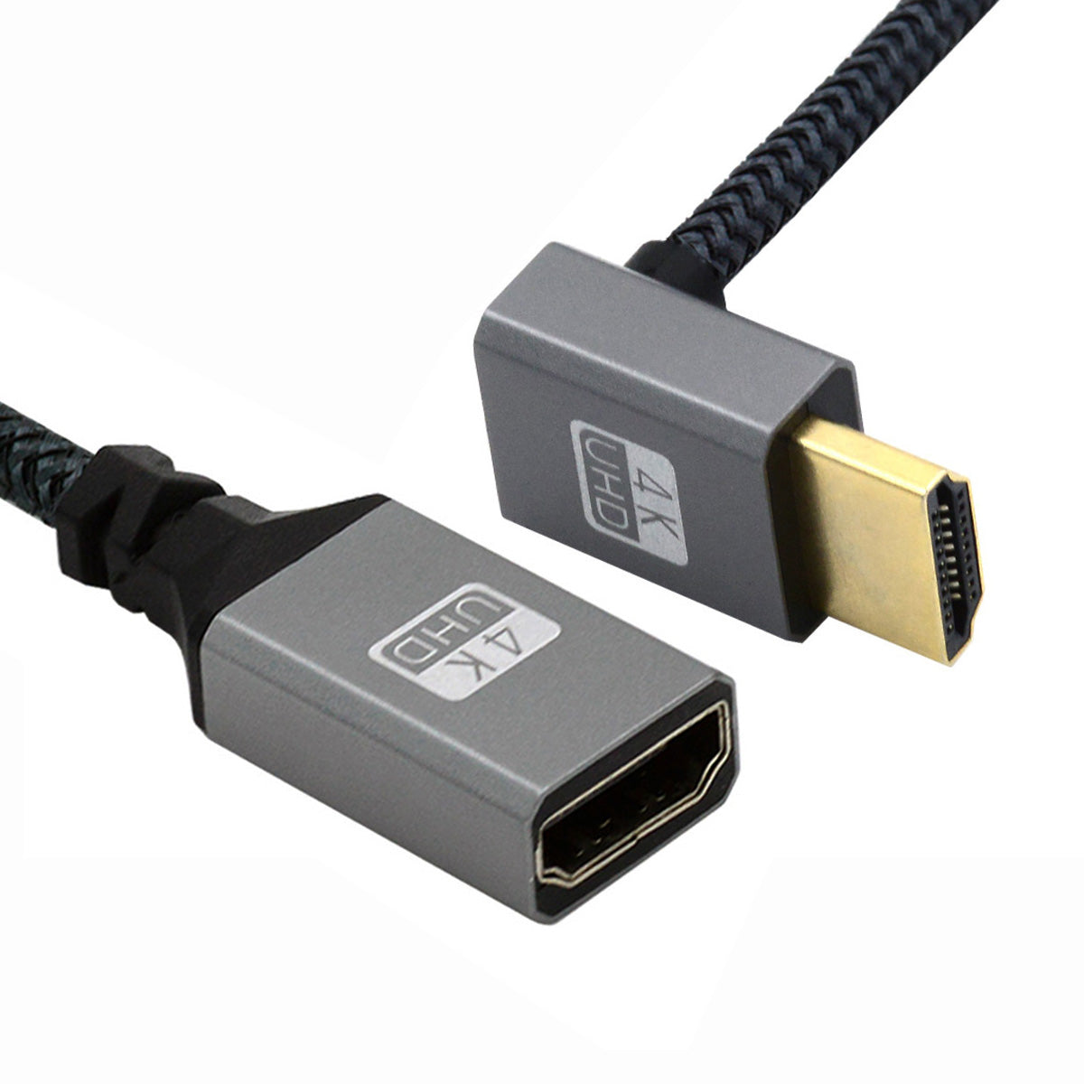 HD-061-DN 15cm HDMI Type-A Male to Female Extension Cable 90 Degree Elbow Converter Support HDTV 4K 60hz 3D
