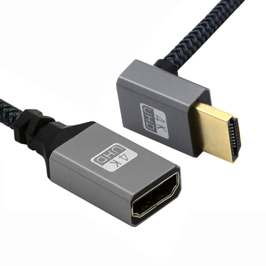HD-061-DN 15cm HDMI Type-A Male to Female Extension Cable 90 Degree Elbow Converter Support HDTV 4K 60hz 3D