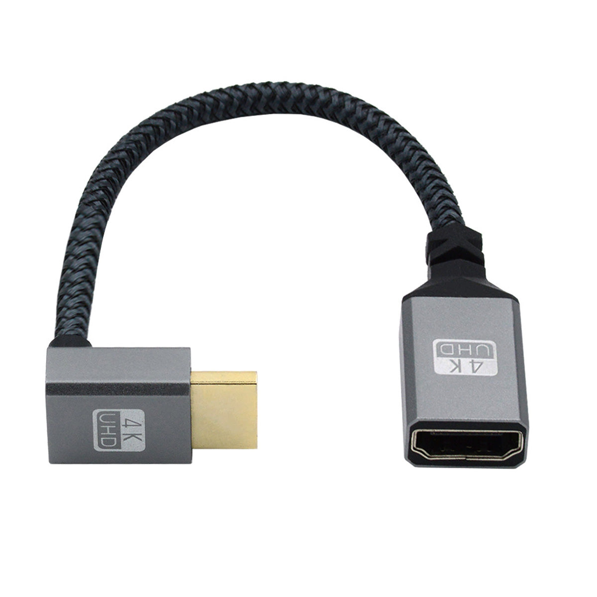 HD-061-DN 15cm HDMI Type-A Male to Female Extension Cable 90 Degree Elbow Converter Support HDTV 4K 60hz 3D