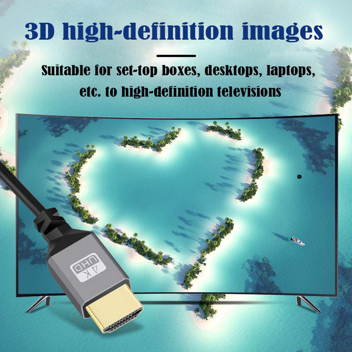 HD-035 HDMI 2.0 Male to Male 4K Spring Spiral Cable Straight Connection Line for HDTV Computer Laptop Monitor