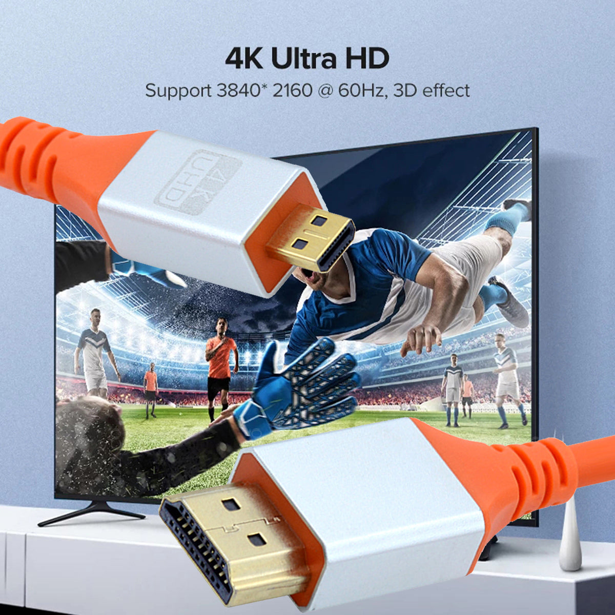 HD-040-1.0M 4K Flexible PVC Shell Micro HDMI Male to HDMI Male Display Cable for HDTV (OD=4.8MM)